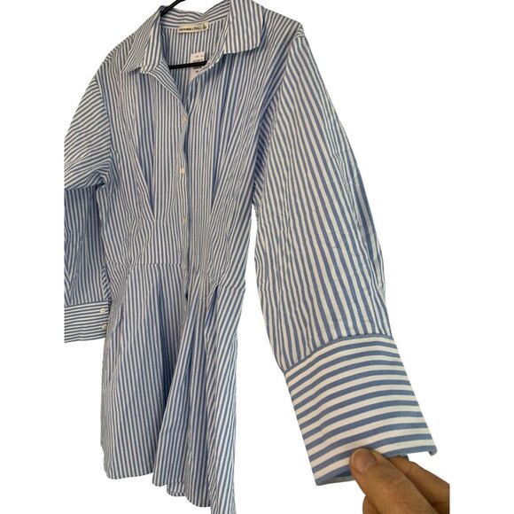 Abercrombie & Fitch Blue Striped Button-Down Shirt Dress S Cotton RDD10671 - Picture 9 of 12